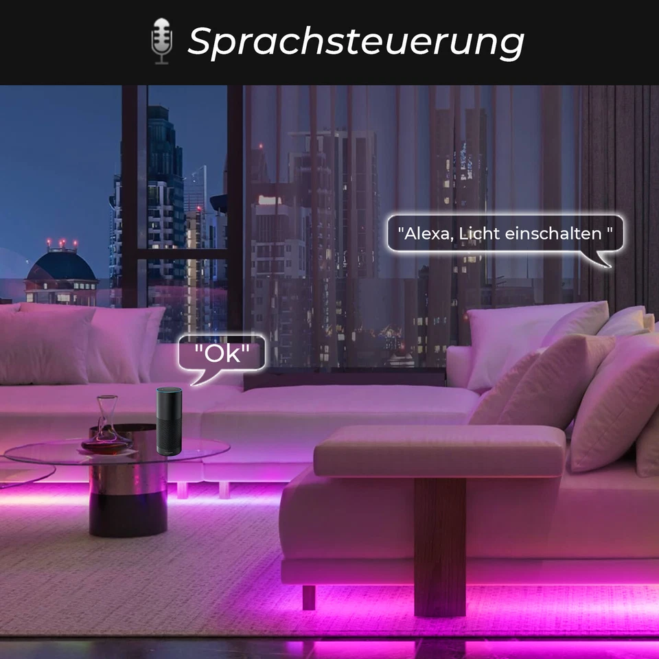 Striscia LED COB RGB+WW/CW striscia 24V barra banda super luminosa Wifi Alexa dimmerabile - Immagine 4 di 4