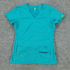 Med Couture Scrub Top Shirt Women's Small Green Short Sleeve Activate Stretch