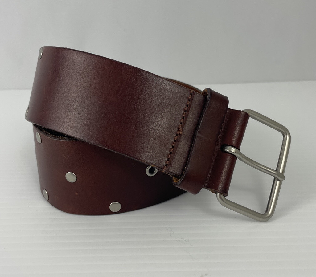 GAP Women's 2" Wide Belt Brown Leather Studded Casual… Gem