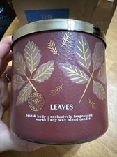 Bath & Body Works Leaves Scented 3-wick Candle Made with Natural Oil FREE SHIP