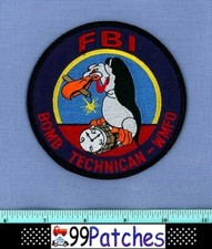 FBI BOMB TECHNICIAN WASHINGTON DC Federal Police Patch DYNAMITE TIMER BUZZARD 8A