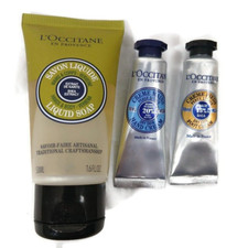 L'Occitane Verbena Body Hand Liquid Soap Shea Hand Cream Foot Cream X 3 NEW
