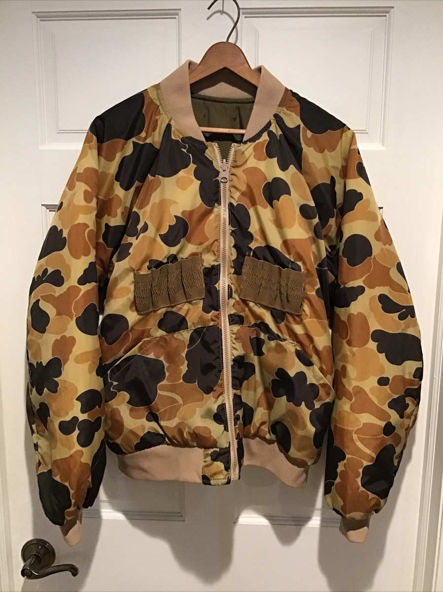 Vintage Columbia Duck Camo Brown Hunting Reversible Jacket Men's