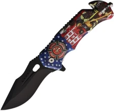 ElitEdge Fire Fighter Folding Knife 3.75" Stainless Steel Blade Synthetic Handle