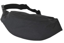MEN'S BUM BAG BELT PACK - BLACK- TRAVEL ADJUSTABLE WAIST BELT STRAP UNISEX ADULT