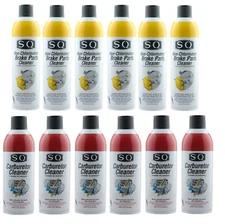 6 Non Chlorinated Brake Cleaner 14.5 OZ and 6 Carburetor Cleaner 12.5 OZ