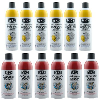 6 Non Chlorinated Brake Cleaner 14.5 OZ and 6 Carburetor Cleaner 12.5 OZ