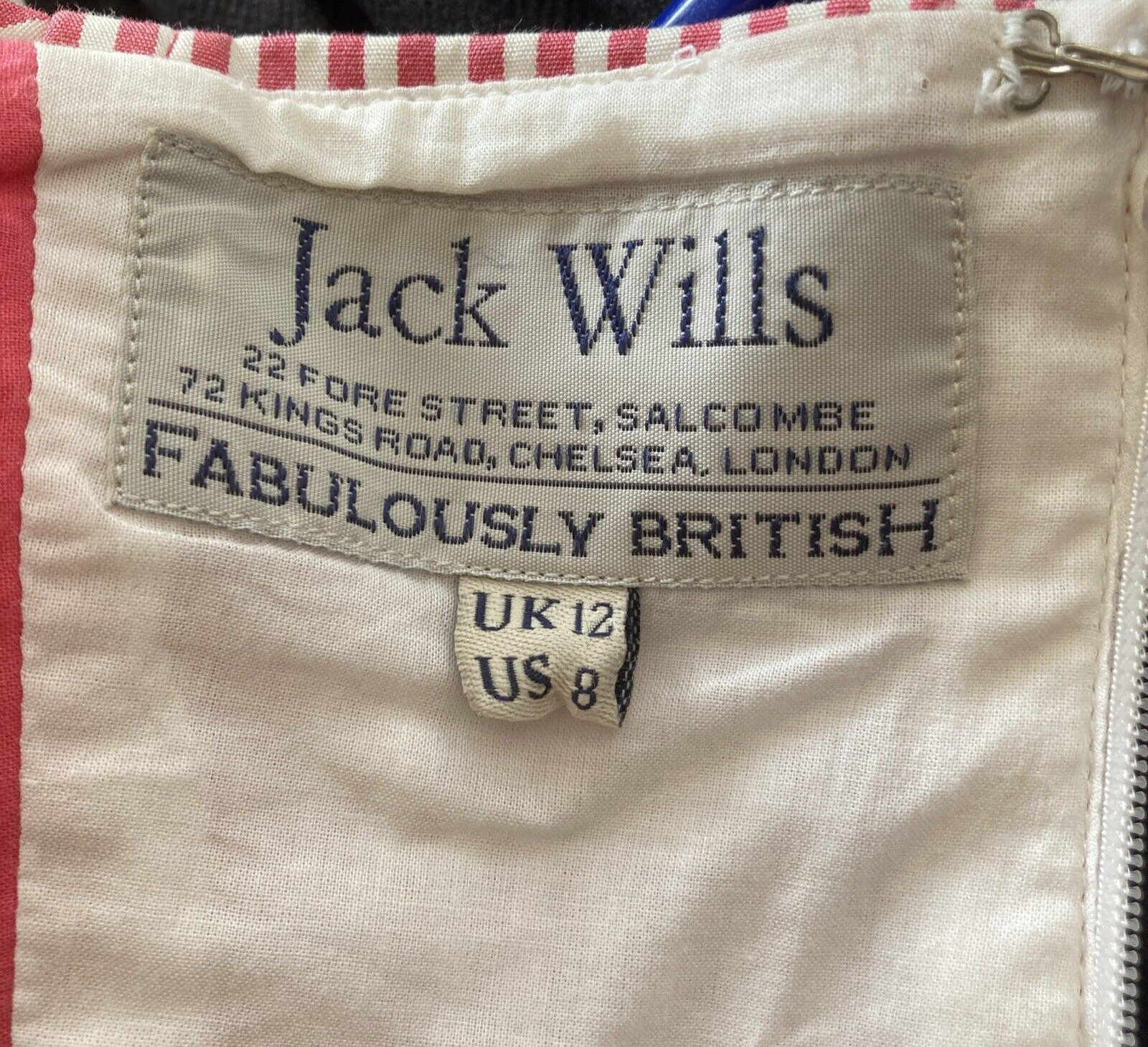 Jack Wills Vintage "Butterton" Pink/White Striped Boned Sundress Size 12 UK BNWT 9