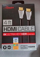 Rocketfish 4ft HDMI Cable 4K Ultra HD and HDR Compatible 4K/ 60 FPS- Dolby HD