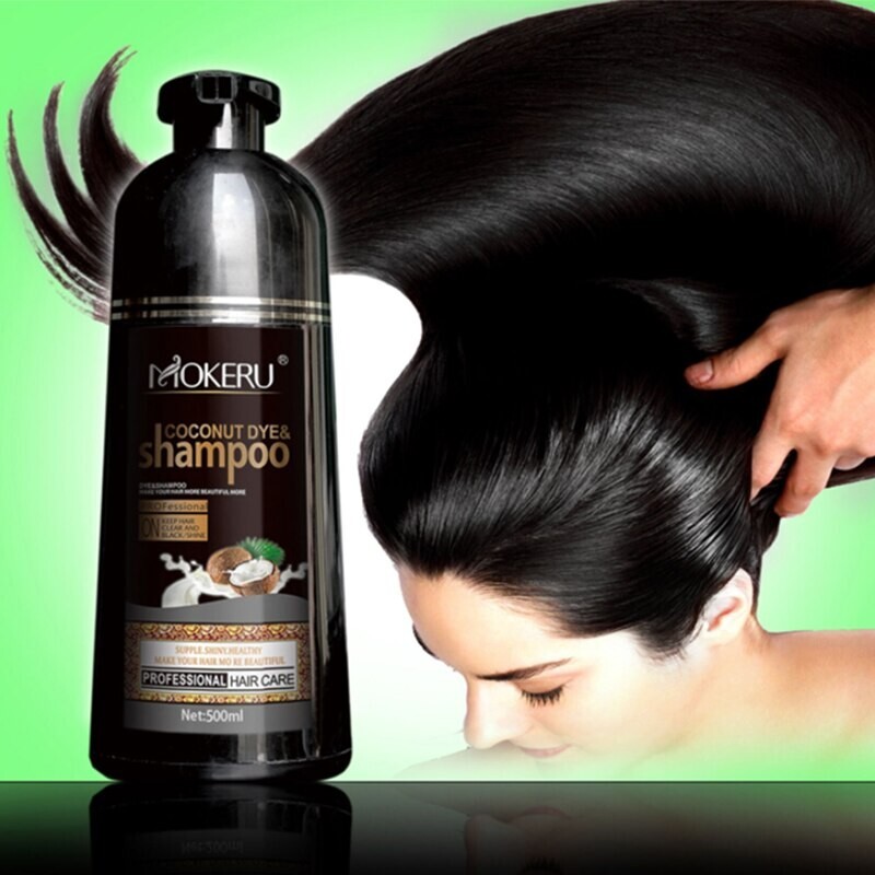 Mokeru Hair Dye Shampoo Natural Organic 5 Fast Permanent Black Dying