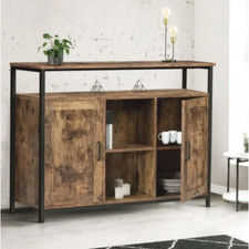 Credenza Contromobile industrial 120x35x80h legno e acciaio 