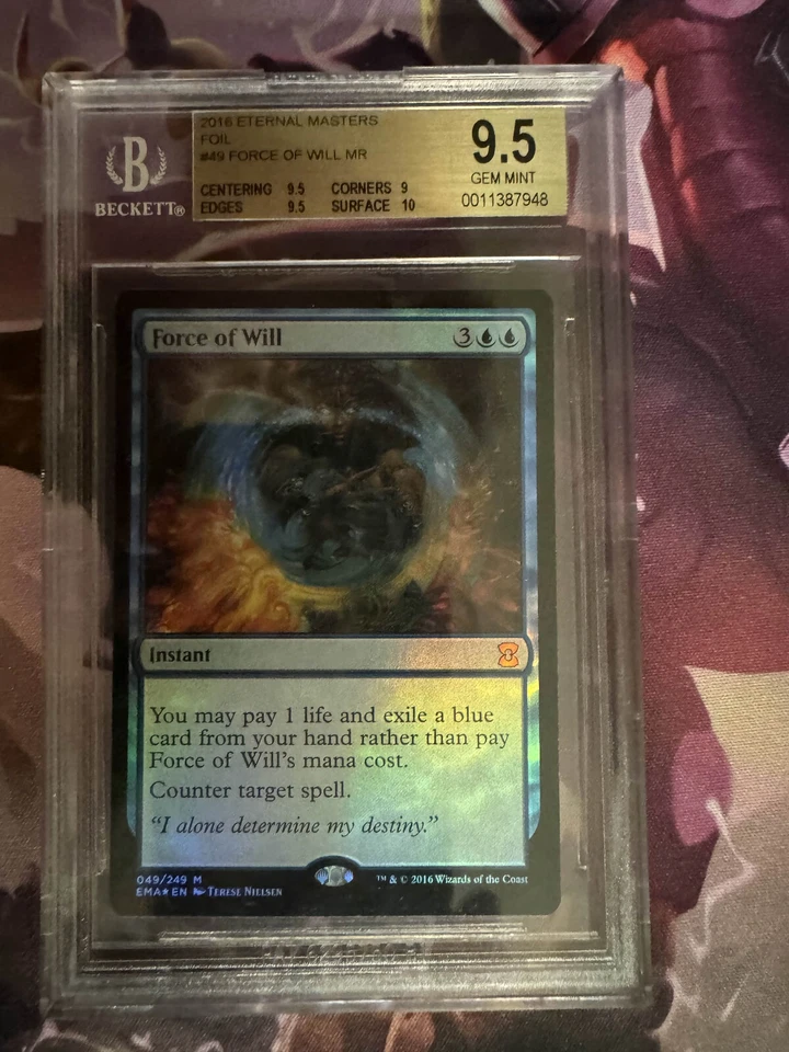 SALE, CHEAPEST EBAY! Force of Will Eternal Masters Foil MTG BGS 9.5 (PSA-like!) - Image 2 of 3