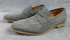 Stacy Adams Mens Penny Loafer Gray Suede Size 9 M Leather Upper Liner Fit 9.5