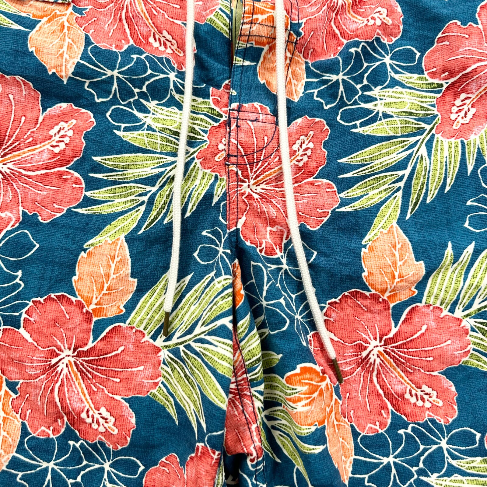 St. Johns Bay Board Shorts Mens Large L 36 Blue Floral Lightweight Swim