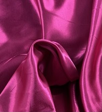 FUCHSIA PINK Charmeuse High Quality Satin Fabric 60 Width Sold By The Yard