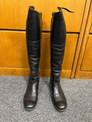 Vogel Custom Leather  Riding Dress Boots Womens Sz approx 7.5 To 8  Wide Calf