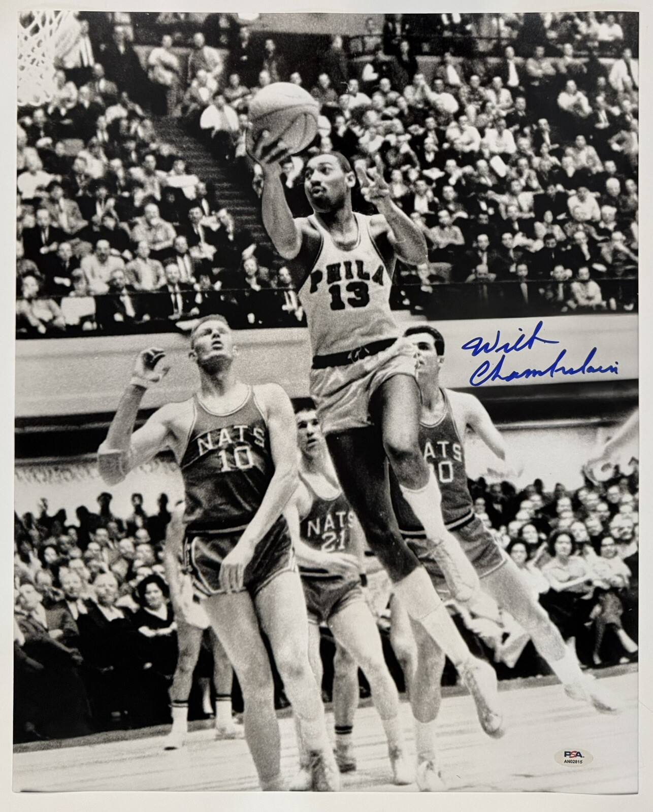 Wilt Chamberlain Autograph Signed 16x20 Basketball Photo Sixers PSA/DNA "10"