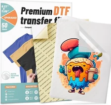 DTF Transfer Film, 50 Sheets 8.5"*11" DTF Paper with Smart Printing Pad for All