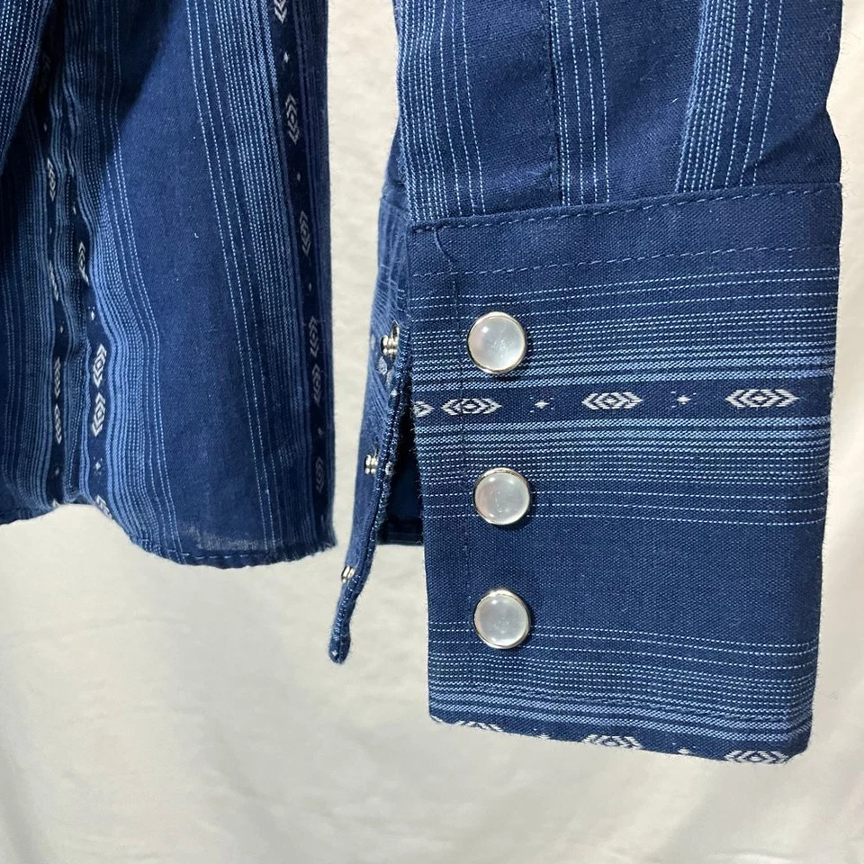 Camisa a Presión Ely Cattleman Western Pearl Patrón Azteca Vaquero Rancho XL Foto 4 de 4