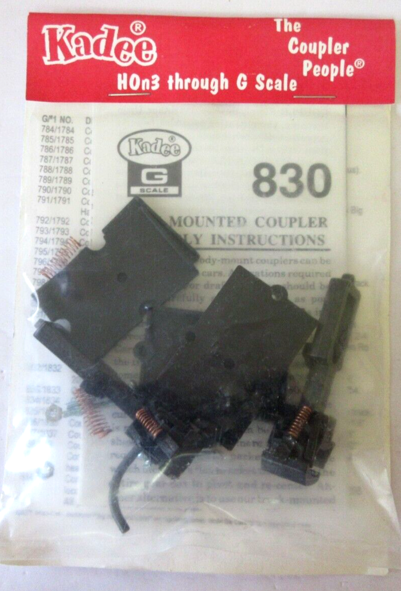 Kadee 830 Straight Centerset Shank Couplers With Body Mount Gearboxes - G Scale