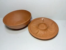 Gourmet Topf Clay Chips & Dip Serving Platter   USA 1980  Rm