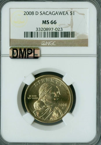 2008 D SACAGAWEA DOLLAR NGC MS66 MAC DMPL BUSINESS STRIKE LOW MINTAGE *