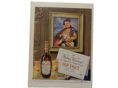 1938 PRINT AD OLD ANGUS SCOTCH FOR THE HOLIDAYS