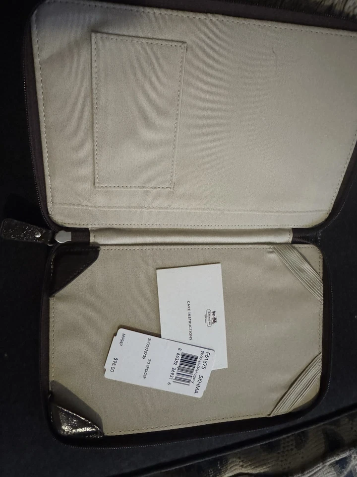 Coach Tablet and E Reader Case In Signature Canvas Brown with Logo NWT - Image 4 of 4