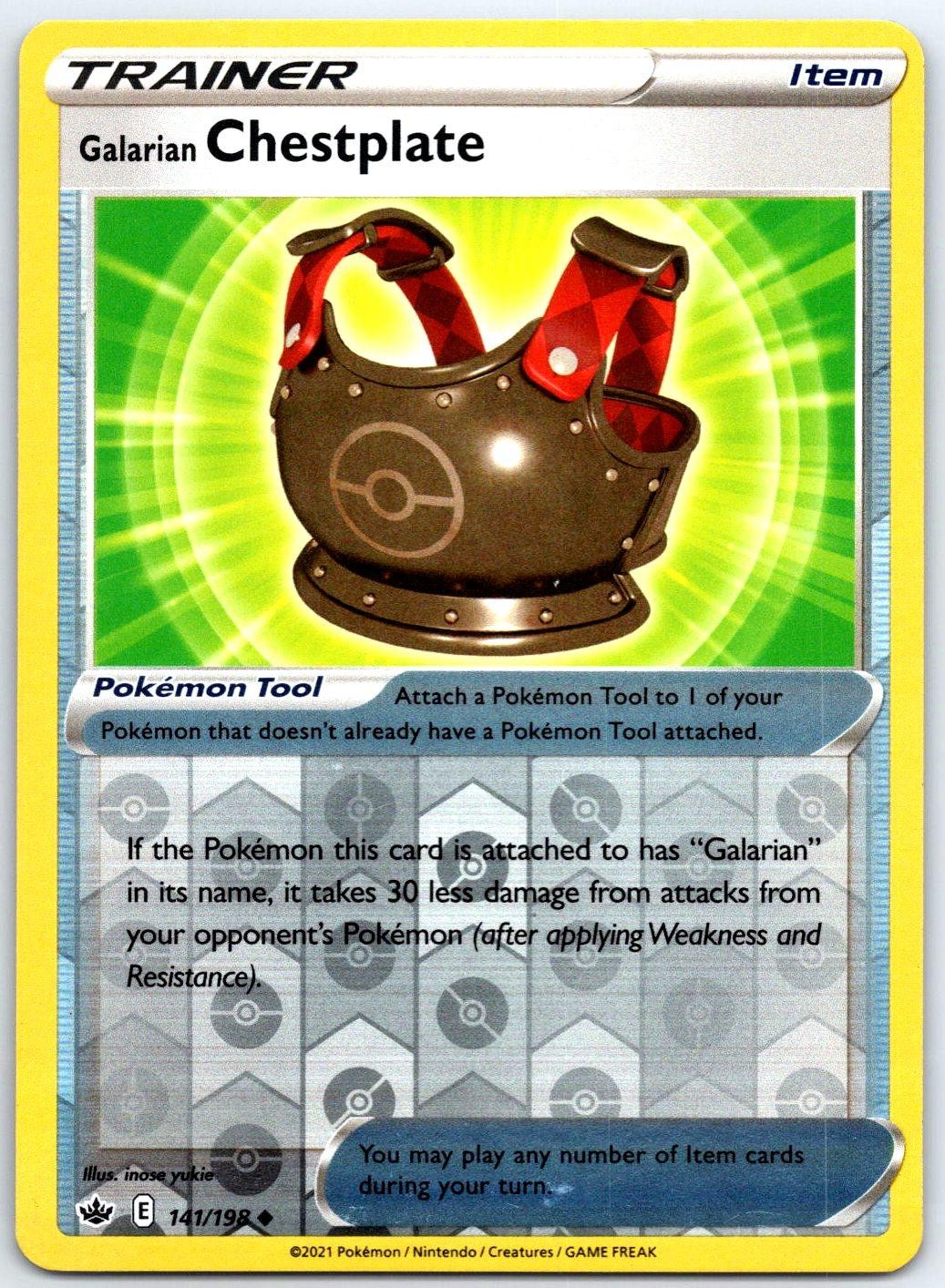 GALARIAN CHESTPLATE - Pokemon - 141/198 Chilling Reign - Reverse Holo NM/M