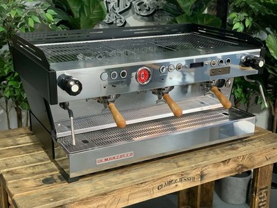 LA MARZOCCO LINEA PB 3 GROUP BLACK & TIMBER ESPRESSO COFFEE MACHINE CUSTOM CAFE