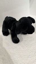 Vintage Russ Berrie  Co Labrador Retriever Black Floppy Plush 10 In