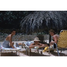 Sunbathing Girls Jamaican Beach Vintage Lounge Chairs 1959 Jamaica Slide #2