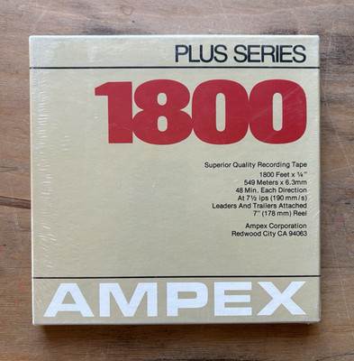 Ampex Plus Series 1800 Reel-to-Reel Recording Tape 1/4'' 7'' 1800ft NEW OLD STOCK