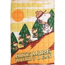 Peanuts Snoopy Camping Poncho Reversible Throw Blanket Hike More Worry Less