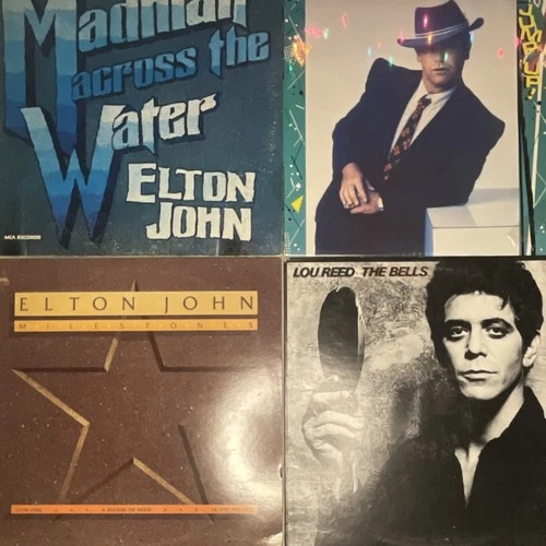 Vinyl Record LP Lot Rock Elton John Madman Across the Water Lou Reed The Bells