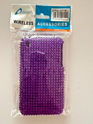 Apple iPhone 3G iPhone 3GS Purple Bling Diamonte Protector Case Vintage Rare NEW