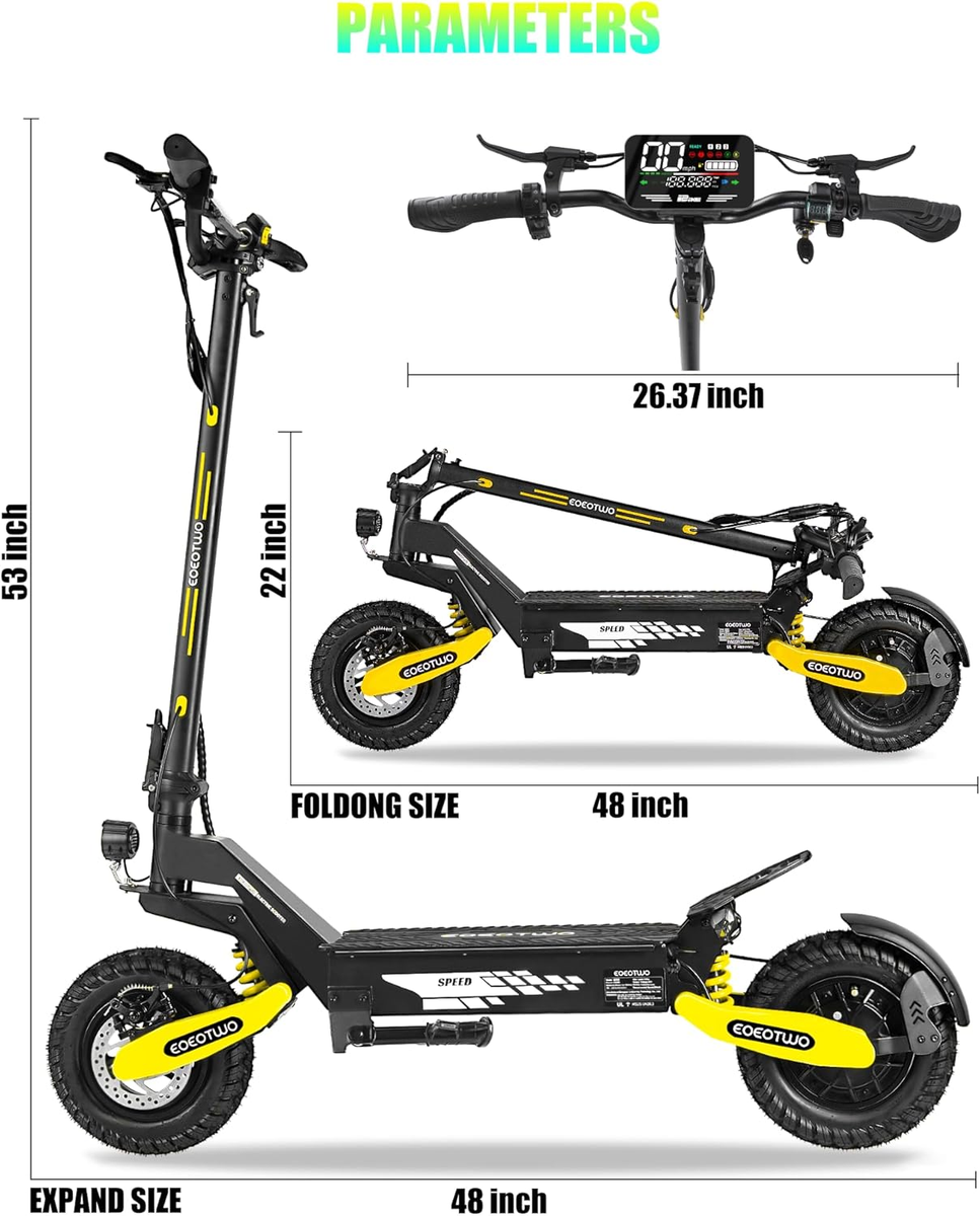 Electric Scooter For Adults – 1200W Motor, Up To 31 MPH, 20 Mile Range, 11 Inch Off-Road Tires, Dual Disc Brakes & Foldable Design