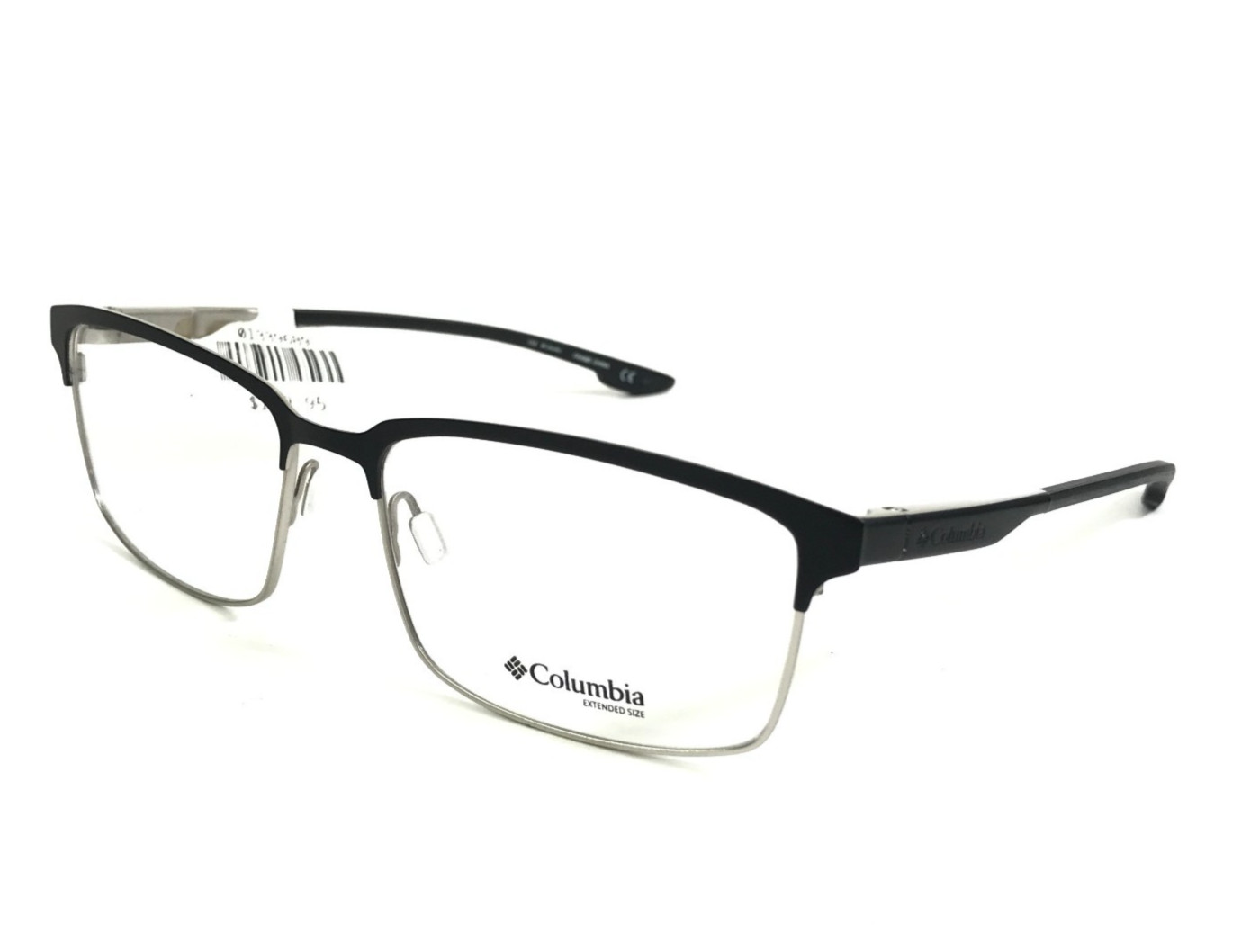 Columbia Eyeglasses Frames C3016 002 Satin Black Silver Rectangle 59-17-150