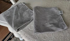 Laura Ashley Pillow Shams Velvet Gray Euro 18" Square Pair