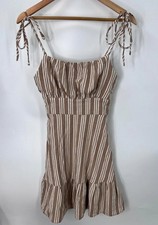 Speechless Tie Shoulder Striped Mini Sundress Summer Cottagecore Juniors Medium