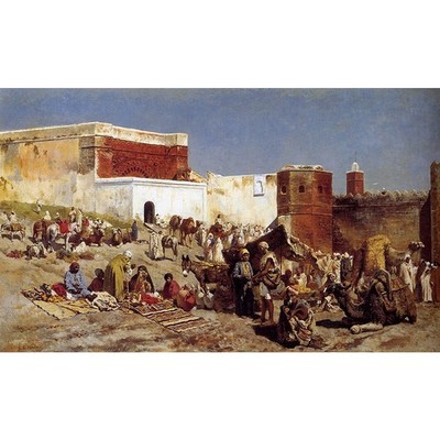 Moroccan Market Rabat - 30x40 Inch Rolled Canvas Wall Art Print