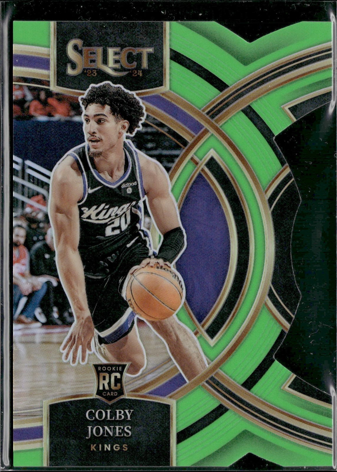 2023-24 Select Colby Jones #132 Neon Green Die Cut RC Premier Level /75 - Kings