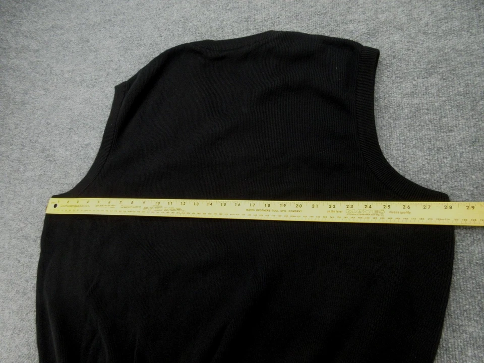 Greg Norman Suéter Chaleco Para Hombres 2XL Negro Cuello en V 100% Algodón Golf Tejido Pullover Foto 4 de 4