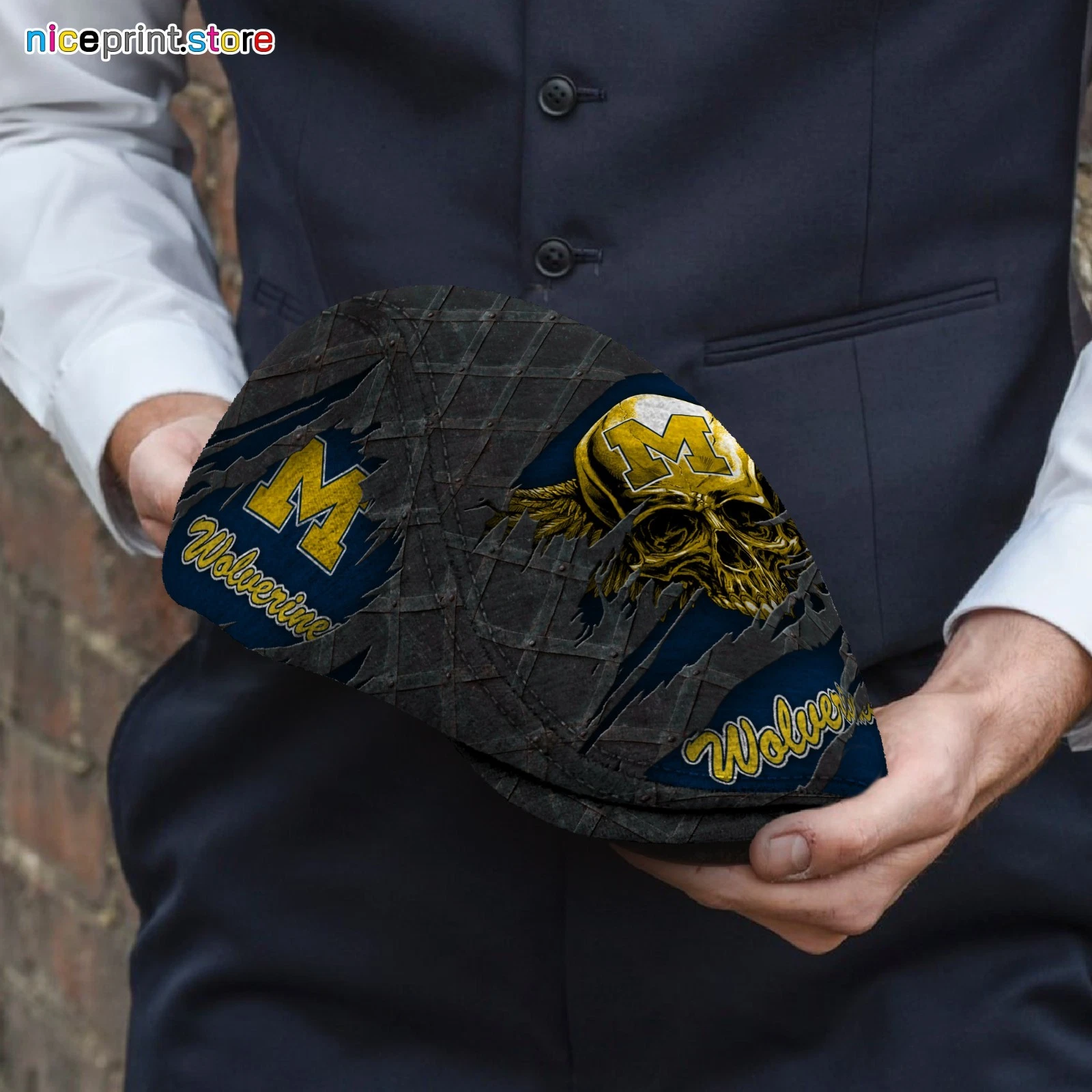Michigan Team Wolverines Jeff Cap Driver Cap Golf Cap NCAA Flat Cap