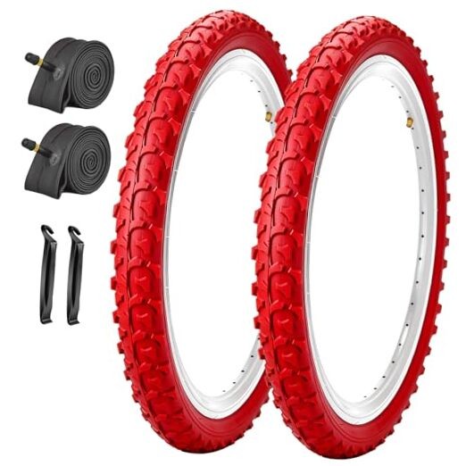 Tires And Tubes White 18x1.95 Red