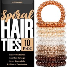 Spiral Hair Ties, Coil Ponytail Holders for Women's Thi Hair, No Crease