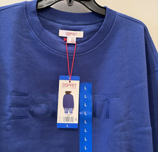 ESPRIT SIZE Large Women s Blue Crewneck Pullover Long Sleeve Sweatshirt 80s 90s