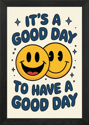 Good Day Smiley Gesicht gerahmtes Wandbild Poster Leinwanddruck Bild