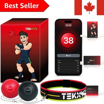 Luxury Boxing Reflex Ball - Track Progress with Counter App & Fun Competitions