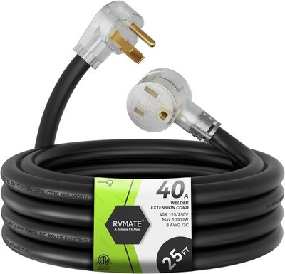 RVMATE 250V 25 Feet Welder Extension Cord, 8 AWG NEMA 6-50 STW Heavy Duty Weldin